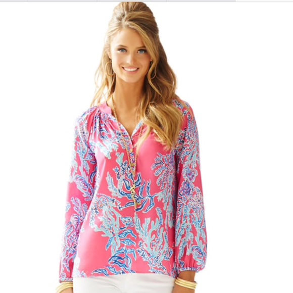 Lilly Pulitzer Tops - Lilly Pulitzer Samba Elsa silk top